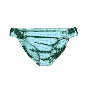 Lucky Brand Tie Dye Bikini Bottom Olive Green White Low Rise Swimsuit S